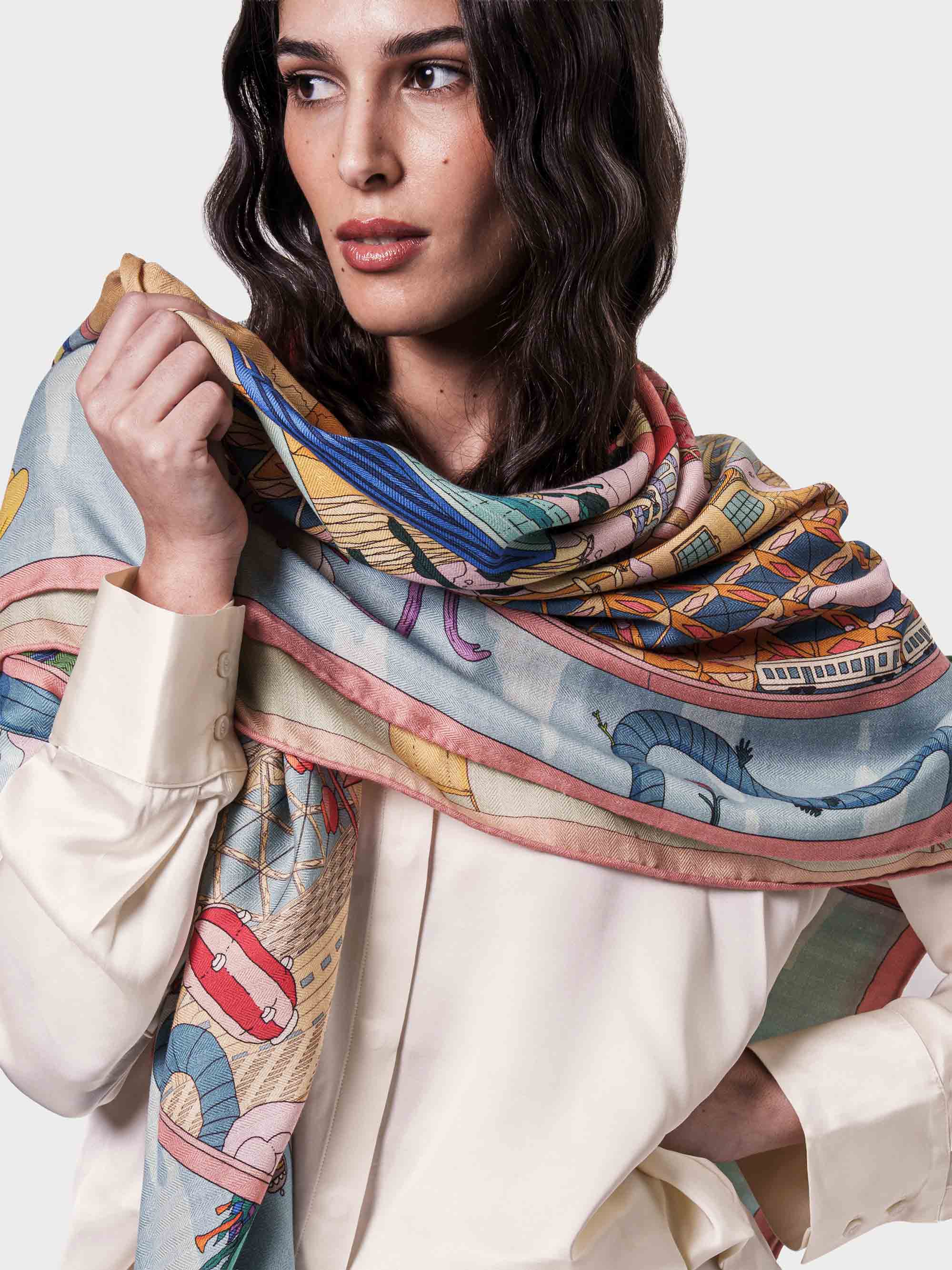 ‘enternal wonderland’ cashmere-silk shawl 140