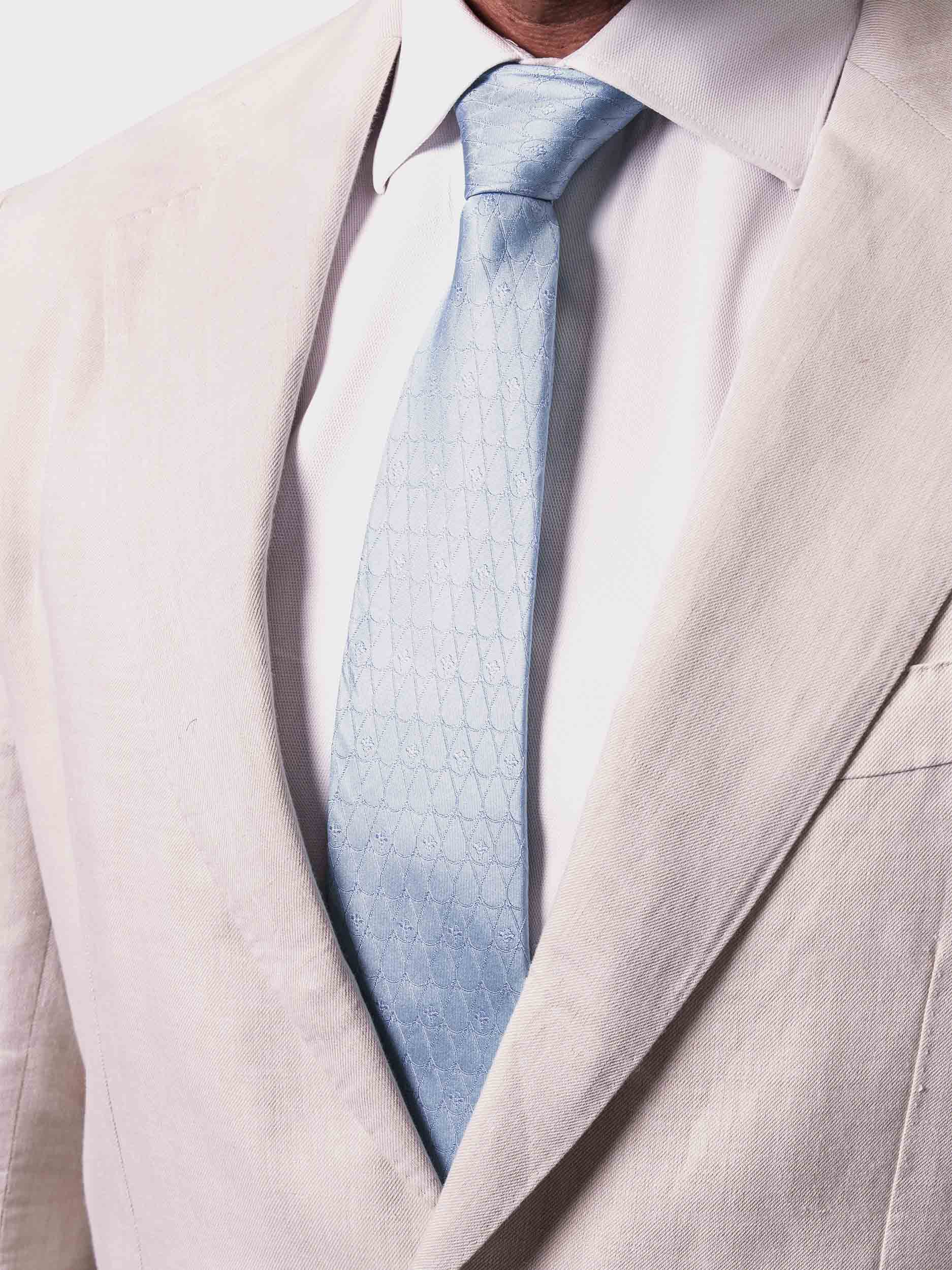 ‘field of lilies’ silk jacquard tie