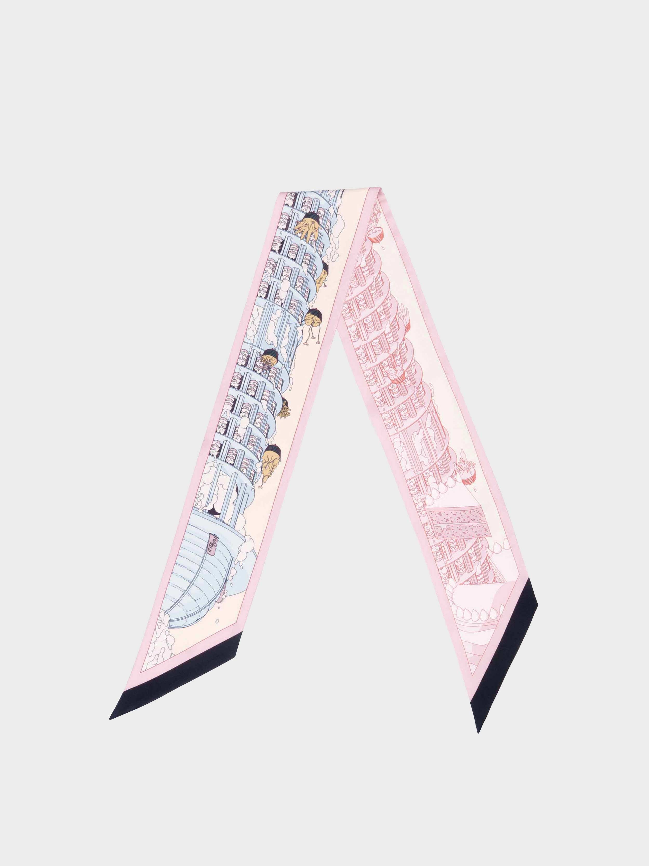 ‘hatter arcade tower’ silk maxi twilly