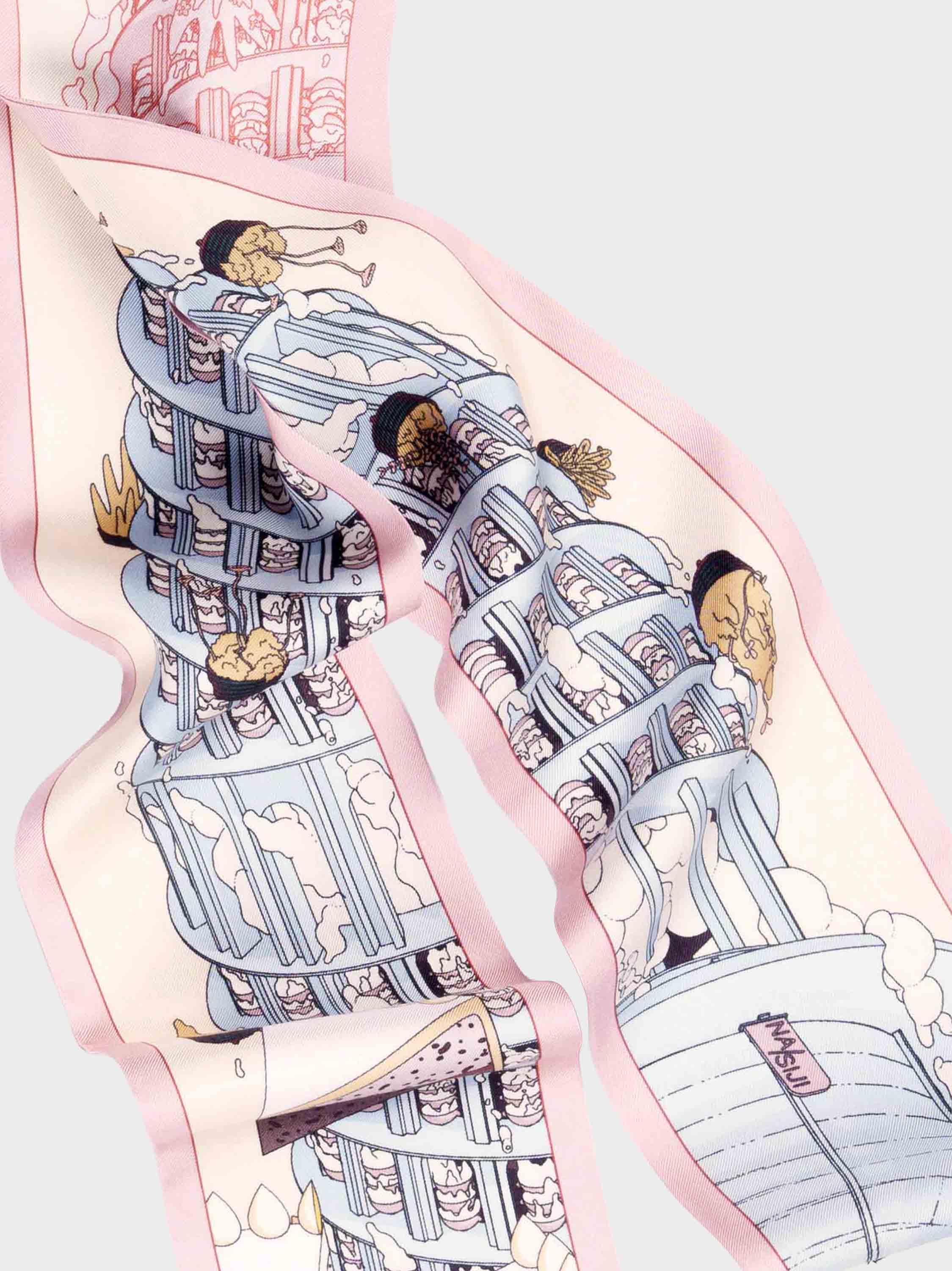 ‘hatter arcade tower’ silk maxi twilly