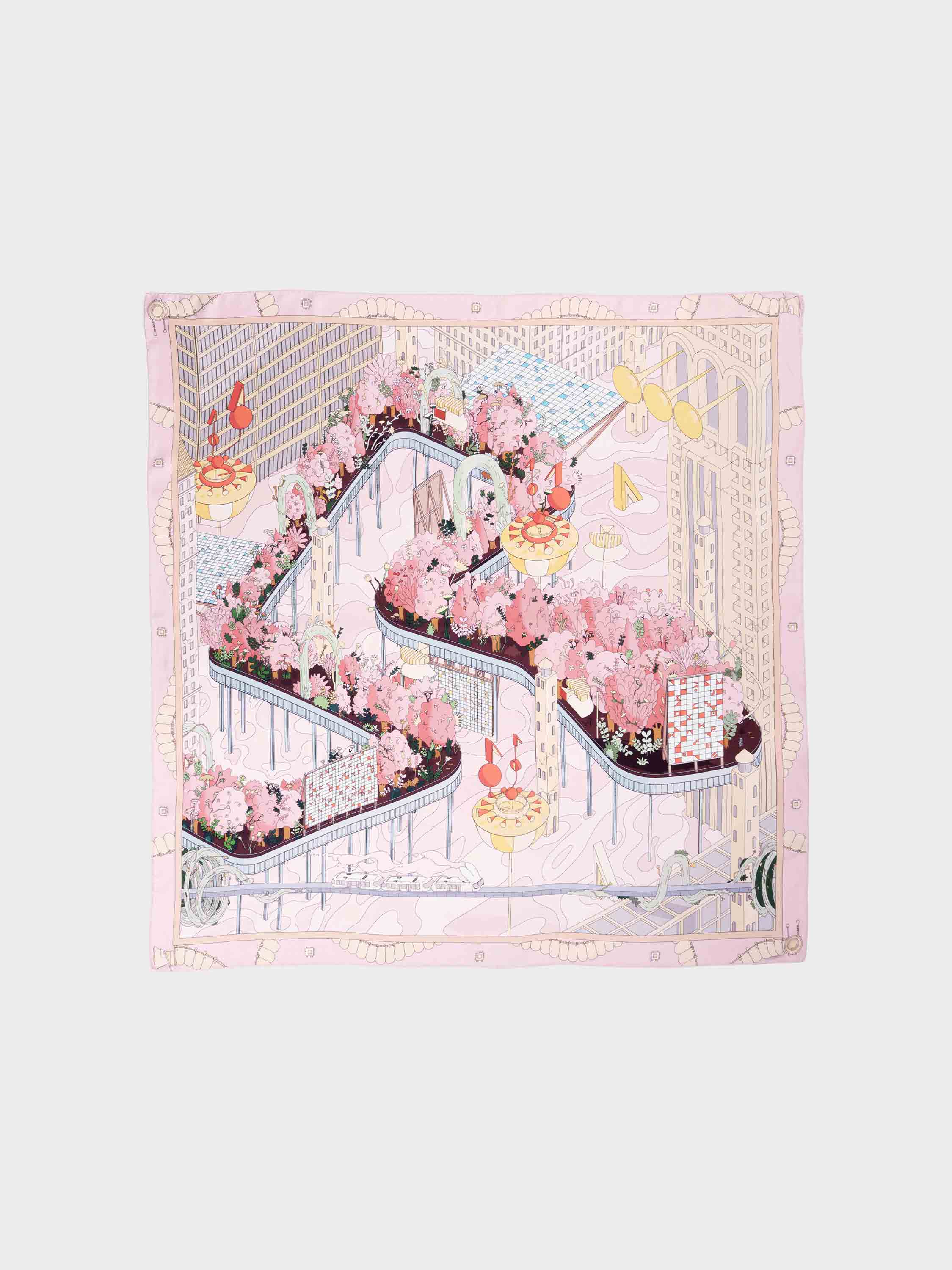 ‘cheshire sky garden’ silk foulard 90