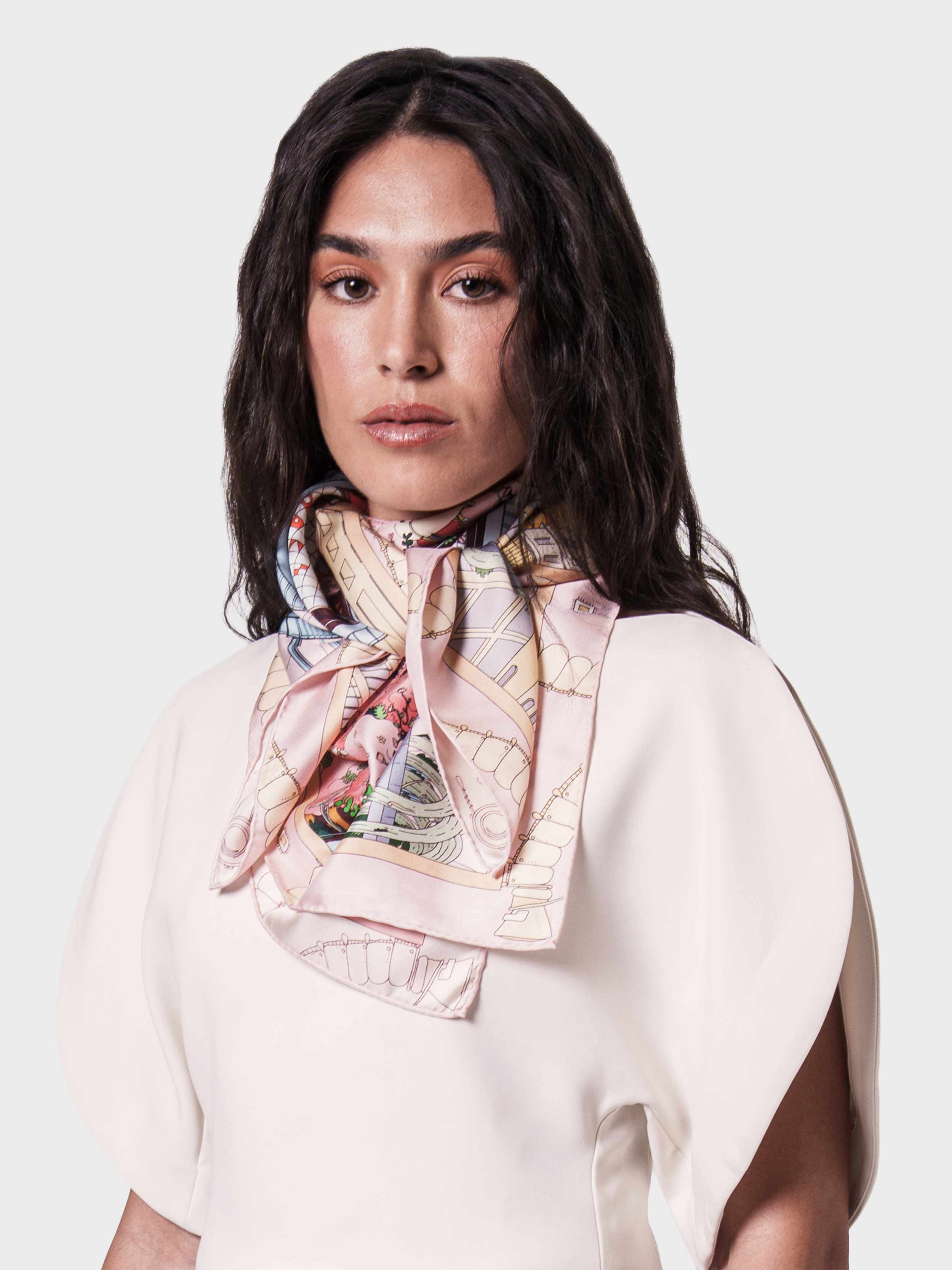 ‘cheshire sky garden’ silk foulard 90