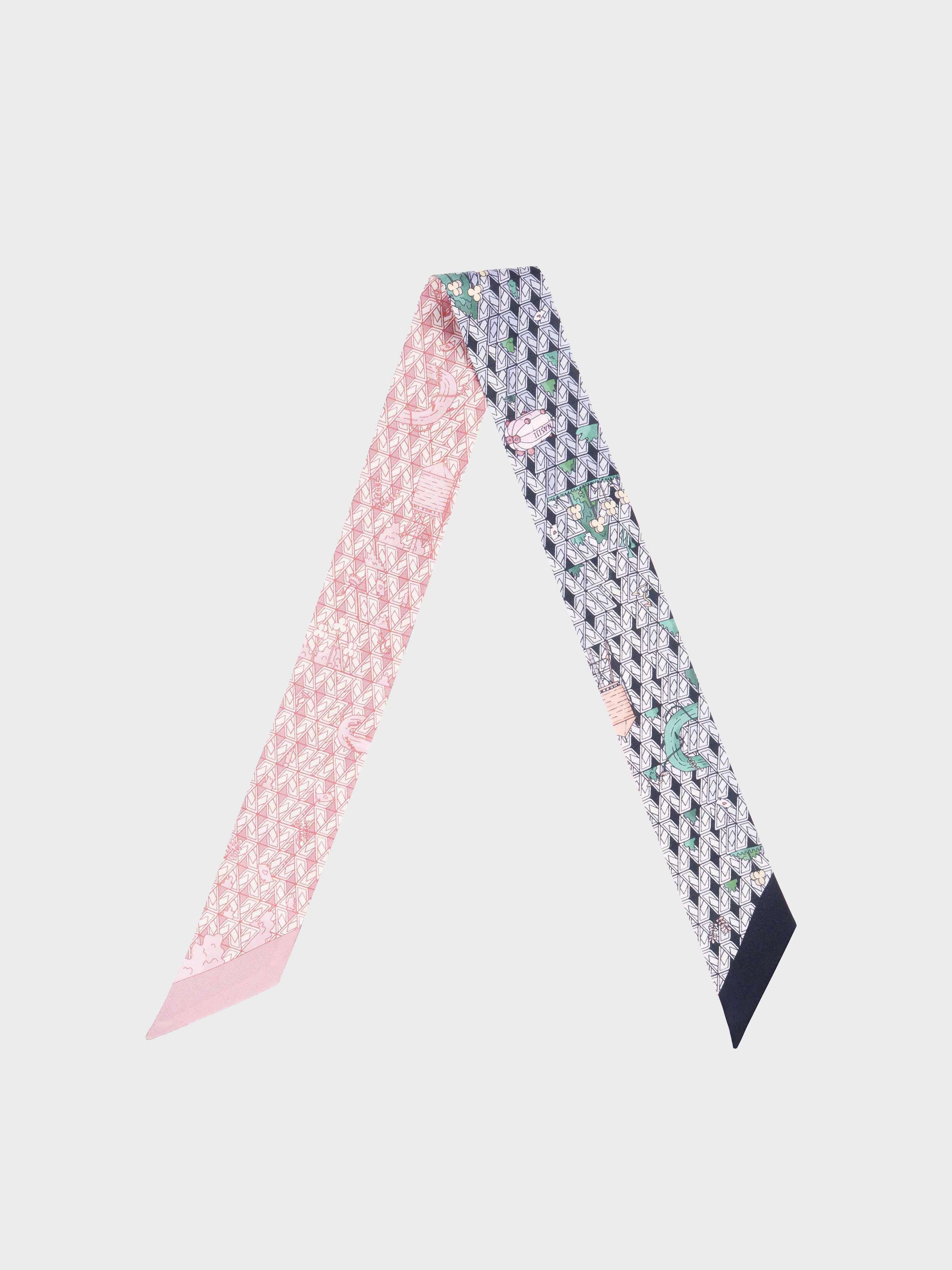 ‘trefle labyrinth tower’ silk twilly