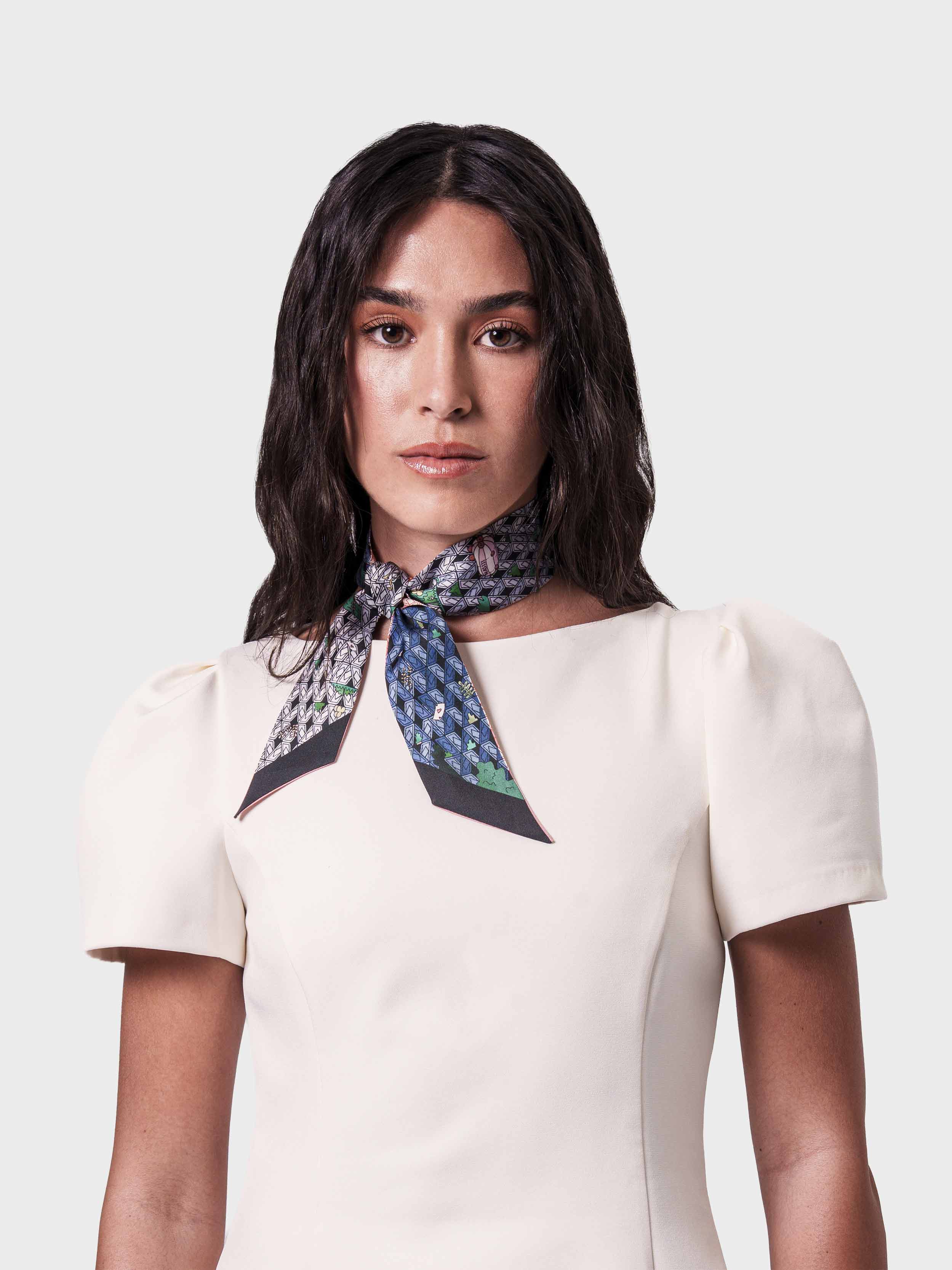 ‘trefle labyrinth tower’ silk twilly